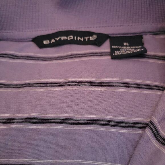 Bay Harbor Purple Striped Polo Men's Size XL by Baypointe - Picture 4 of 5